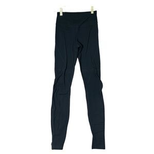 Lululemon Mid Rise Leggings Women's 2 Black Stretch‎ Breathable Zippered Ankle